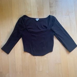 Black Cropped Long Sleeve